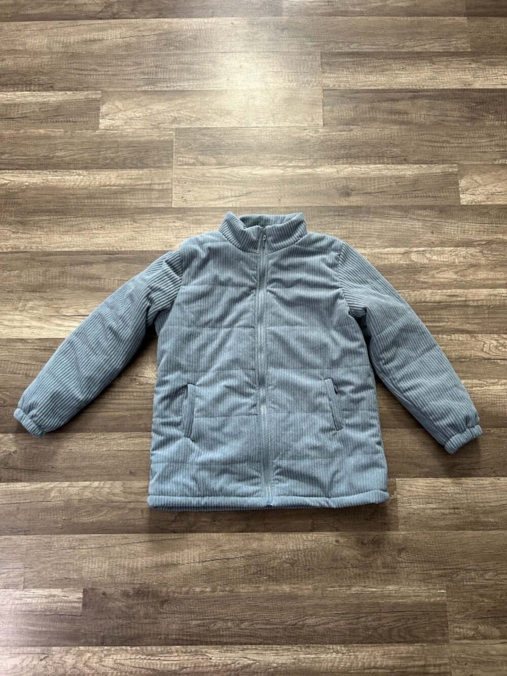 Girls Dusty Blue Corduroy Puffer Jacket Coat Youth